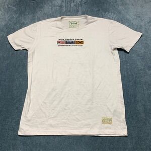 Petrol Denim T Shirt Mens XL White Cotton Non Stretch Crew Neck Short Sleeve Tee